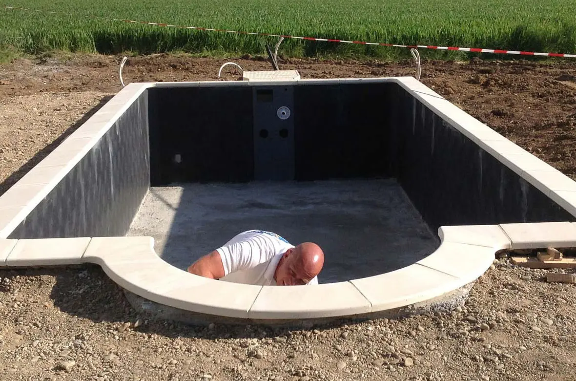 Pool bauen in Flensburg Pooltreppe